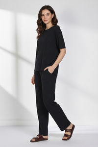 Zivame 2 Mile Fashion Knit Cotton Loungewear Set - Caviar — thumbnail 3