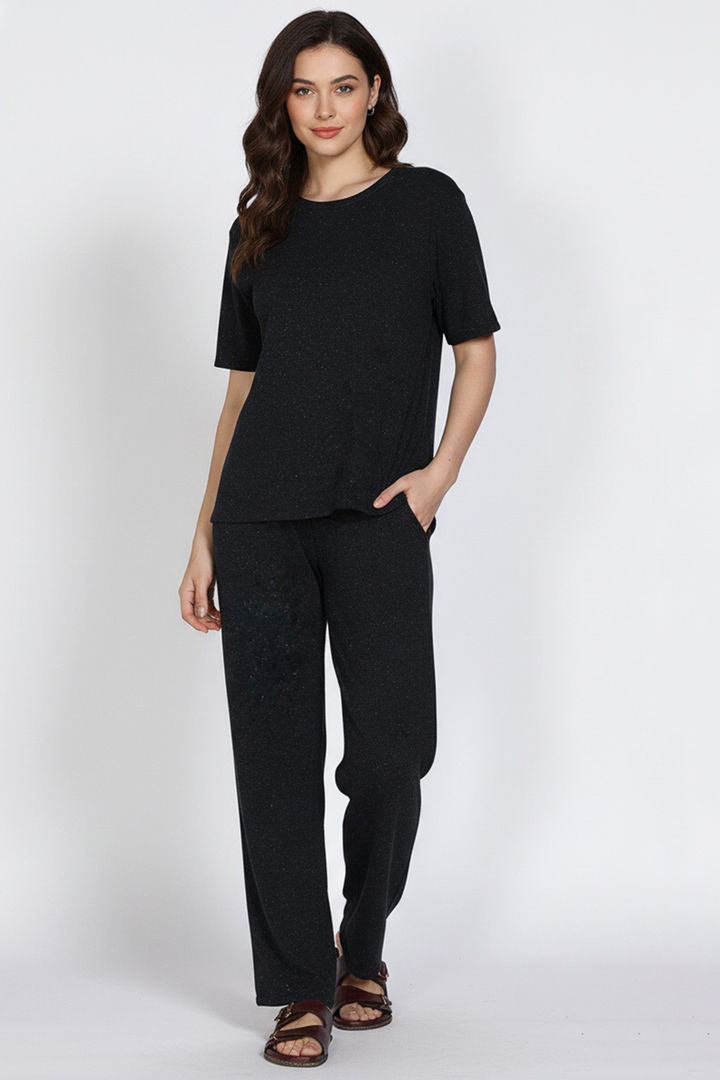 Zivame 2 Mile Fashion Knit Cotton Lifewear Set - Caviar — image 4