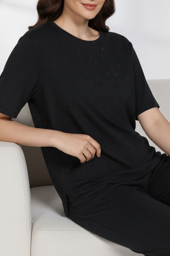 Zivame 2 Mile Fashion Knit Cotton Lifewear Set - Caviar — image 6