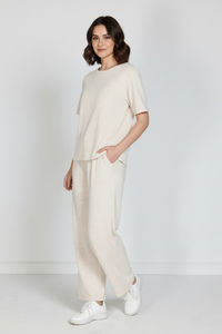 Zivame 2 Mile Fashion Knit Cotton Loungewear Set - Marshmallow — thumbnail 4