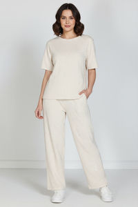 Zivame 2 Mile Fashion Knit Cotton Loungewear Set - Marshmallow — thumbnail 5
