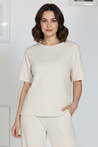 Zivame 2 Mile Fashion Knit Cotton Loungewear Set - Marshmallow — thumbnail 6