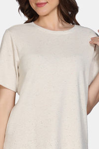 Zivame 2 Mile Fashion Knit Cotton Loungewear Set - Marshmallow — thumbnail 7