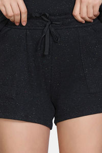 Zivame Knit Cotton Shorts Set - Caviar — thumbnail 9