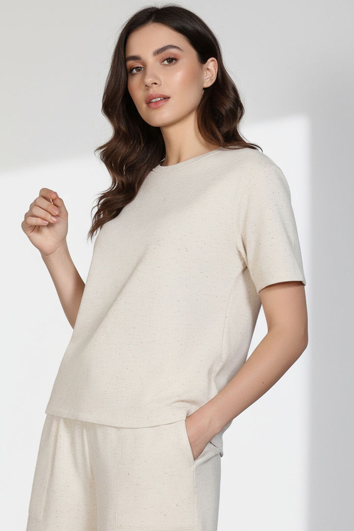 Zivame Knit Cotton Shorts Set - Marshmallow — image 6