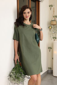 Zivame 2 Mile Fashion Knit Cotton Loungewear Dress - Cypress — thumbnail 2