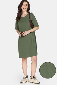 Zivame 2 Mile Fashion Knit Cotton Loungewear Dress - Cypress — thumbnail 3
