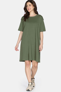 Zivame 2 Mile Fashion Knit Cotton Loungewear Dress - Cypress — thumbnail 4
