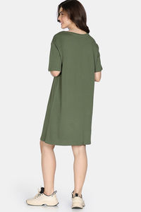 Zivame 2 Mile Fashion Knit Cotton Loungewear Dress - Cypress — thumbnail 6