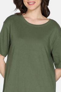 Zivame 2 Mile Fashion Knit Cotton Loungewear Dress - Cypress — thumbnail 7