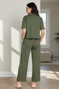 Zivame 2 Mile Fashion Knit Cotton Loungewear Set - Cypress — thumbnail 3