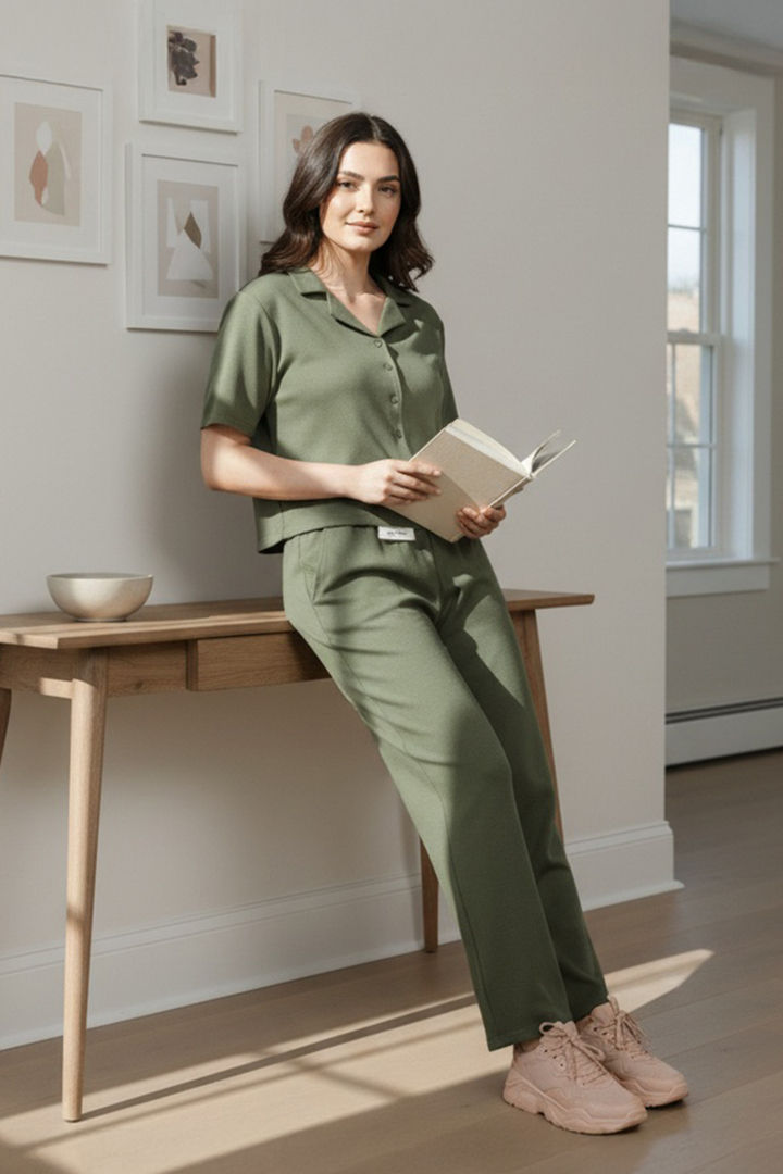 Zivame 2 Mile Fashion Knit Cotton Lifewear Set - Cypress — image 4