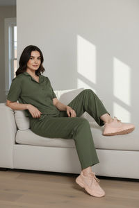 Zivame 2 Mile Fashion Knit Cotton Loungewear Set - Cypress — thumbnail 5