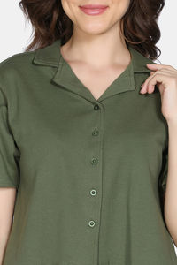 Zivame 2 Mile Fashion Knit Cotton Loungewear Set - Cypress — thumbnail 7