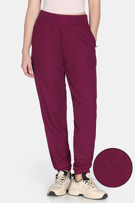 Zivame 2 Mile Fashion Knit Cotton Loungewear Bottom - Plum Caspia — image 2