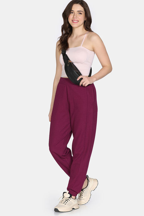 Zivame 2 Mile Fashion Knit Cotton Loungewear Bottom - Plum Caspia — image 5