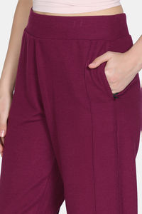 Zivame 2 Mile Fashion Knit Cotton Loungewear Bottom - Plum Caspia — thumbnail 6