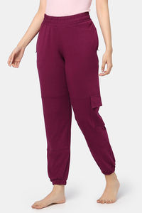 Zivame 2 Mile Fashion Knit Cotton Loungewear Bottom - Plum Caspia — thumbnail 3