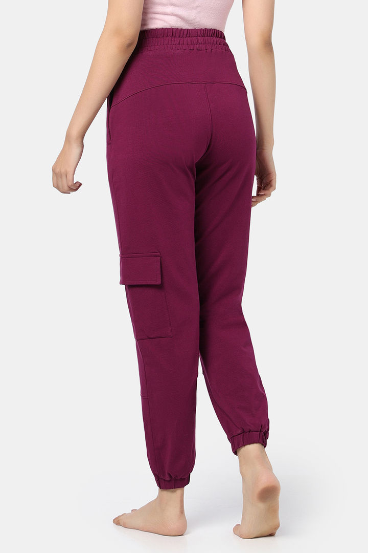 Zivame 2 Mile Fashion Knit Cotton Loungewear Bottom - Plum Caspia — image 4