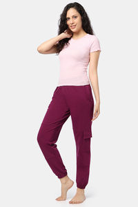 Zivame 2 Mile Fashion Knit Cotton Loungewear Bottom - Plum Caspia — thumbnail 5