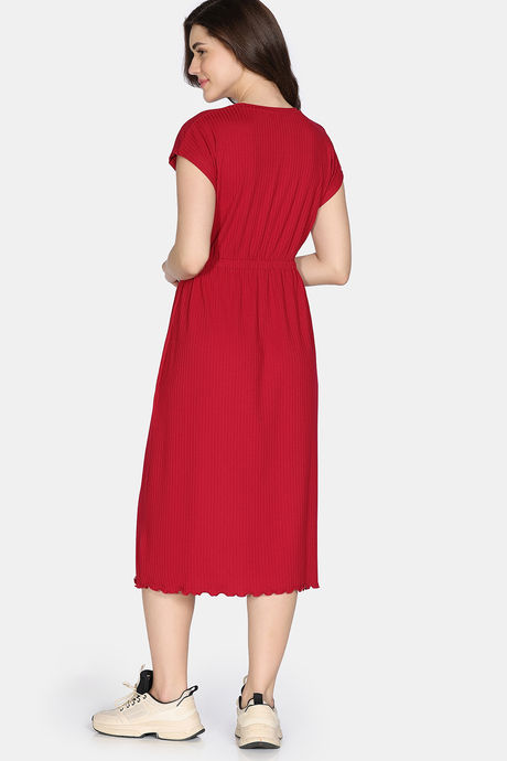 Zivame 2 Mile Fashion Knit Poly Loungewear Dress - Crimson — image 5