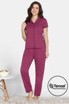 Zivame Knit Cotton Tencel Pyjama Set - Innuendo — thumbnail 1