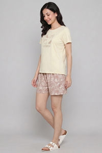 Zivame Buttersoft Fruity Collection Knit Poly Short Set - Roebuck — thumbnail 2