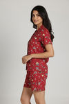 Zivame Smurf Collection Knit Poly Short Set - Salsa — thumbnail 2