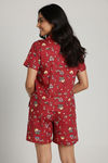 Zivame Smurf Collection Knit Poly Short Set - Salsa — thumbnail 3