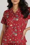 Zivame Smurf Collection Knit Poly Short Set - Salsa — thumbnail 5