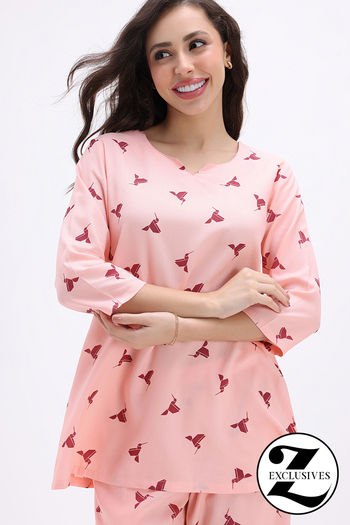 Zivame Woven Pyjama Set - English Rose