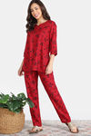 Zivame Woven Pyjama Set - Winery — thumbnail 2