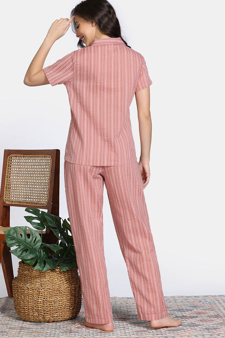 Zivame Woven Seersucker Sleep Pyjama Set - Aragon — image 3