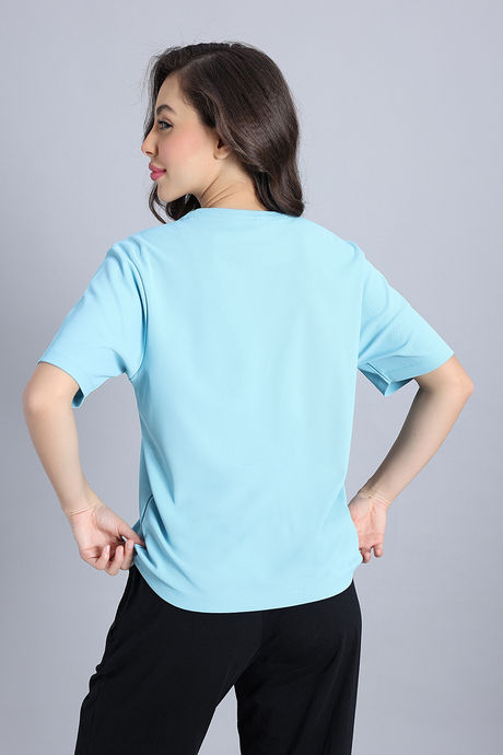 Zivame Knit Poly Loungewear Top - Aqua — image 4