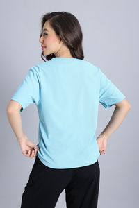 Zivame Knit Poly Loungewear Top - Aqua — thumbnail 4