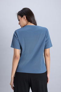 Zivame Knit Poly Loungewear Top - Bluefin — thumbnail 4