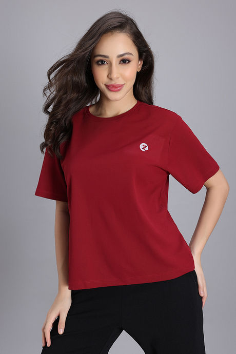 Zivame Knit Poly Loungewear Top - Cerise — image 2