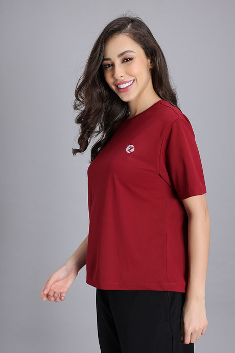 Zivame Knit Poly Loungewear Top - Cerise — image 3