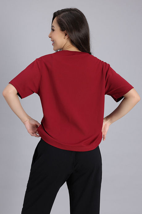 Zivame Knit Poly Loungewear Top - Cerise — image 4