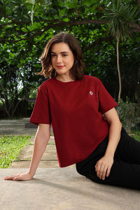 Zivame Knit Poly Loungewear Top - Cerise — thumbnail 6
