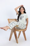Zivame Mickey and Friends Knit Cotton Pyjama Set - Almost Aqua — thumbnail 2