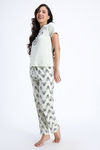 Zivame Mickey and Friends Knit Cotton Pyjama Set - Almost Aqua — thumbnail 3