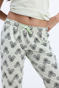 Zivame Mickey and Friends Knit Cotton Pyjama Set - Almost Aqua — thumbnail 8