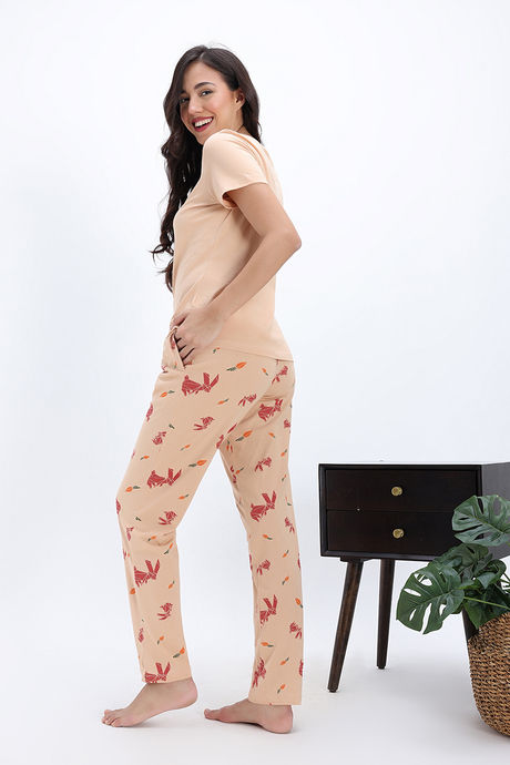 Zivame Farm Lore Knit Cotton Pyjama Set - Appleblossom — image 3