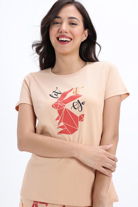 Zivame Farm Lore Knit Cotton Pyjama Set - Appleblossom — image 5