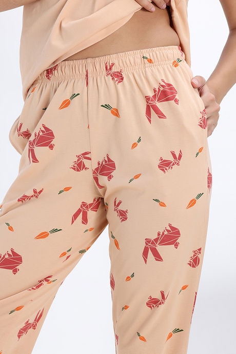 Zivame Farm Lore Knit Cotton Pyjama Set - Appleblossom — image 6