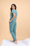 Zivame Knit Cotton Pyjama Set - Aquifer — thumbnail 4