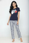 Zivame Farm Lore Knit Cotton Pyjama Set - Blackiris1 — thumbnail 2