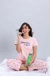 Zivame Farm Lore Knit Cotton Pyjama Set - Crystal Rose — thumbnail 1