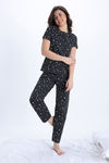 Zivame Knit Cotton Pyjama Set - Jet Black1 — thumbnail 2